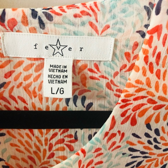 Fever Women's Size L Double Layer Sleeveless Blouse Boho Multicolor - Picture 6 of 9